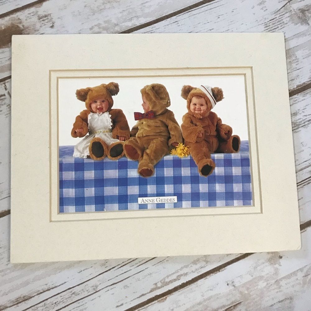 D Anne‎ Geddes Teddy Bear Litho Print Nursery vintage 90s